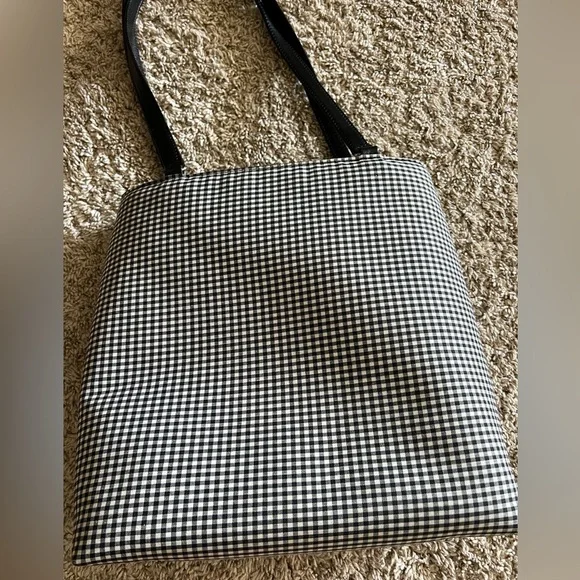 Talbots Black and White Checkered shoulder Bag VTG Gingham Shoulder Bag - Picture 9 of 9